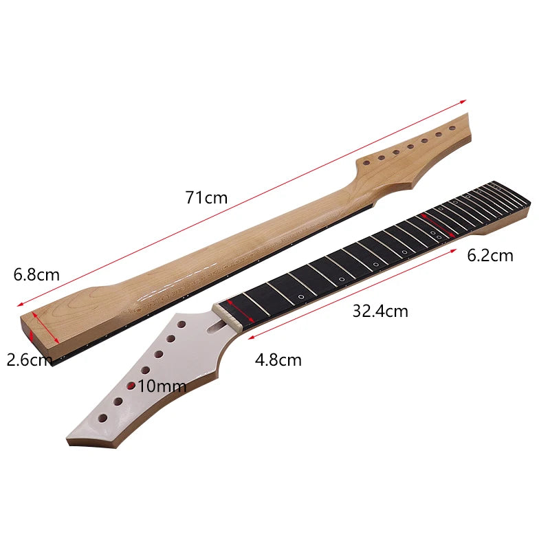 Left Handed 7 String Electric Guitar Maple Neck, 24 Frets Rosewood Fretboard