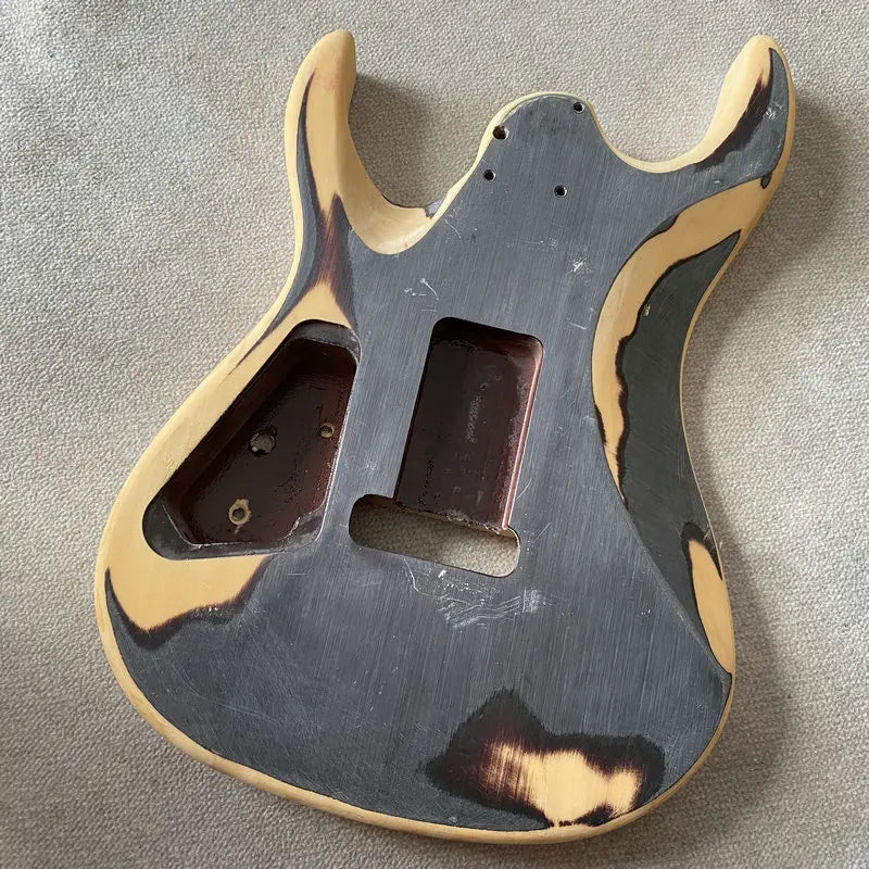 HH Basswood Guitar Body with Tiger Flamed Maple Top DIY Project