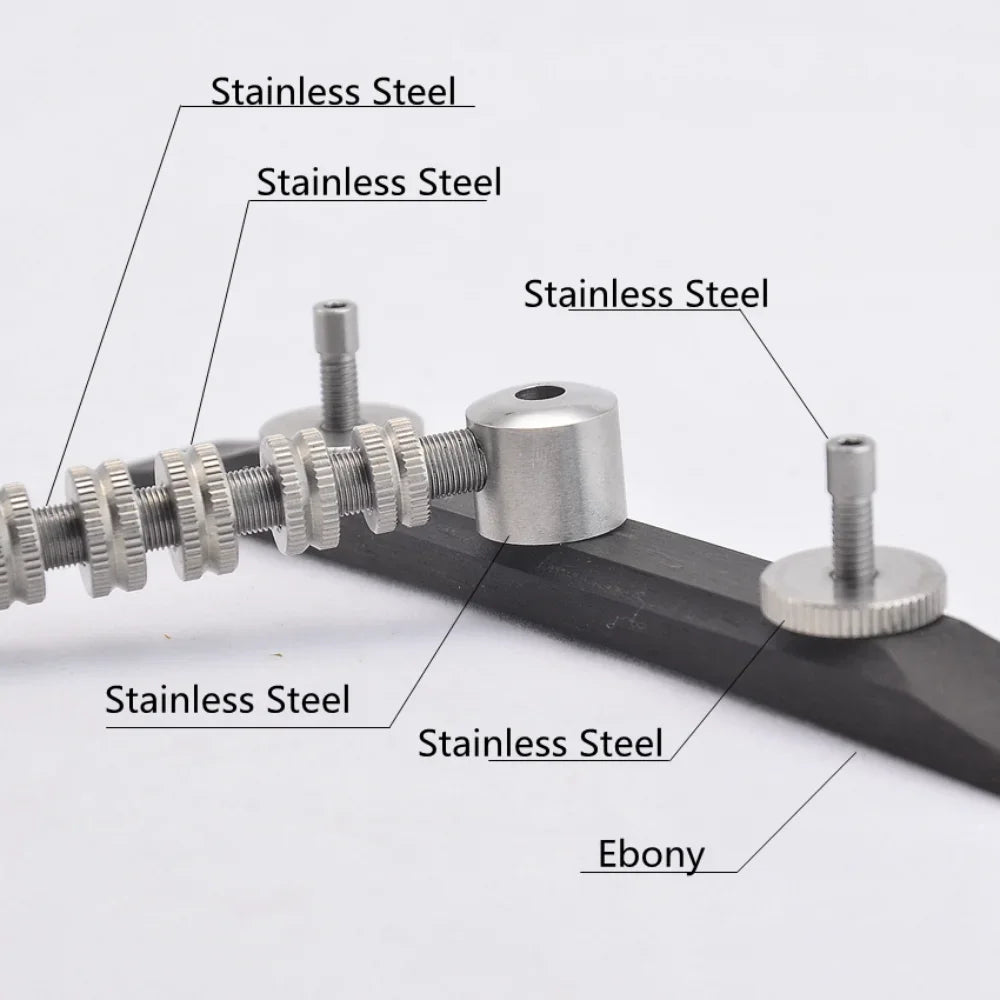 Ebony Wood Jazz Guitar Roller Adjustable Bridge