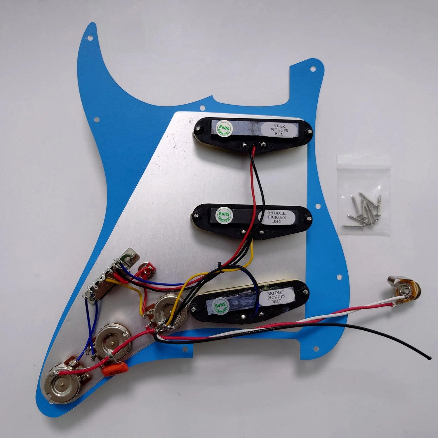 SSS Prewired Loaded ST Guitar Pickguard SD Pickups Copper Shaft Pots Multi Switch For Stratocaster Strat