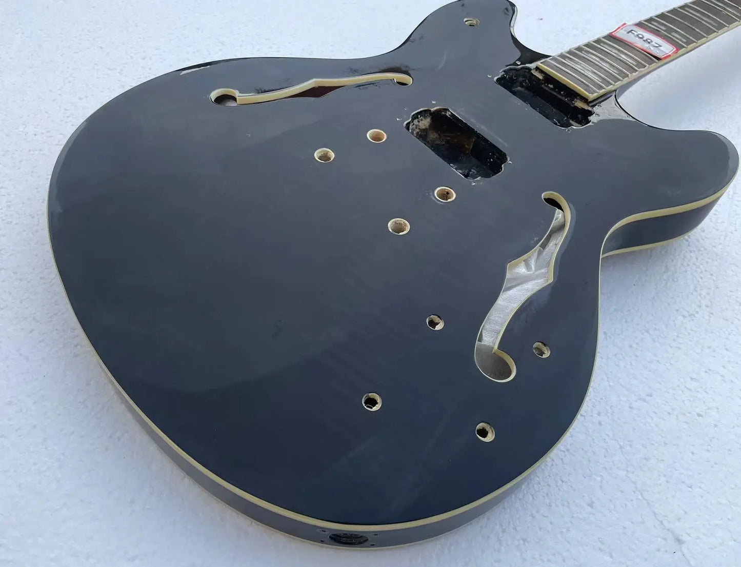 Black Semi Hollow Jazz Guitar Body and Maple Neck