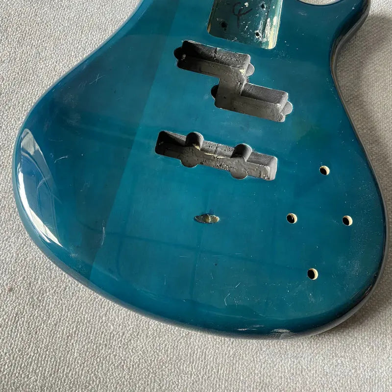 Glossy Blue Bass Guitar Basswood Body DIY Project