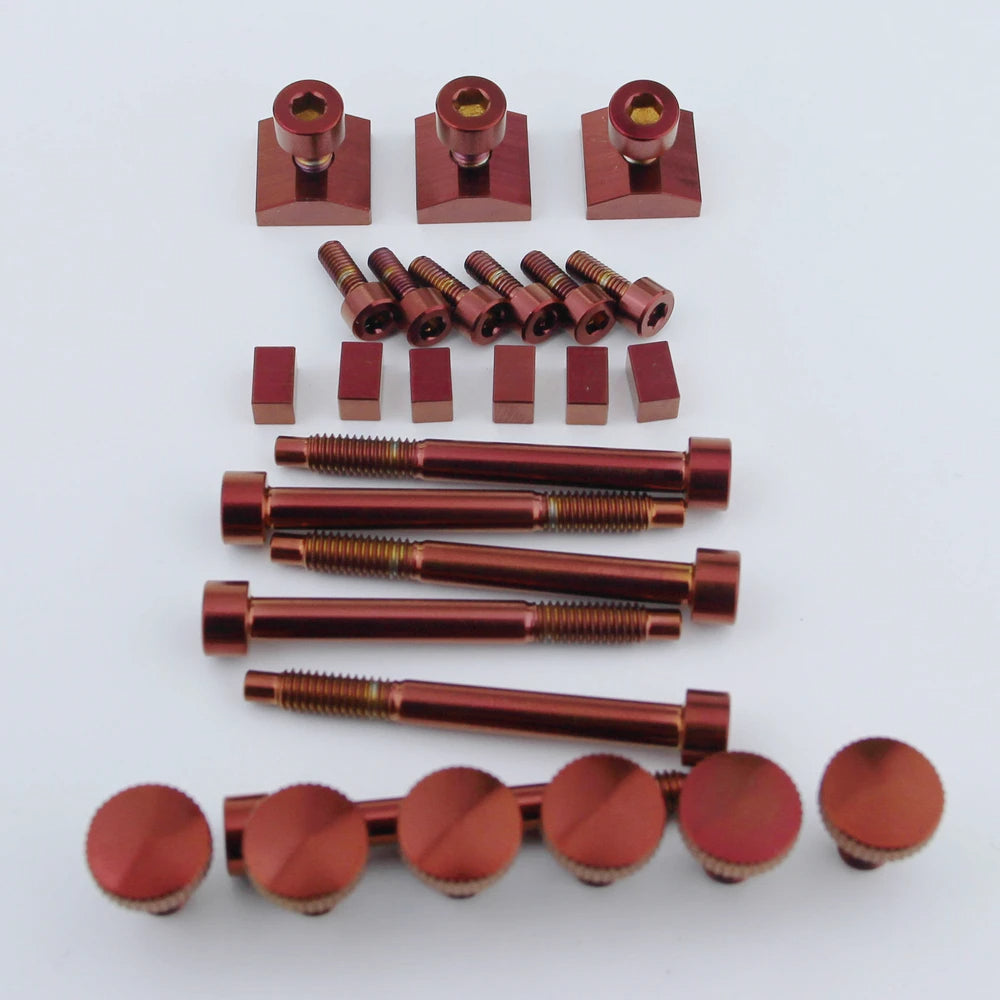 1 Set Titanium Guitar Nut Clamps, Fine Tuning Screws in Red For Floyd Rose