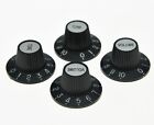 4pcs Black Witch Hat Volume Tone Control Knobs Fit Epiphone,Fender,Peavey,Burny