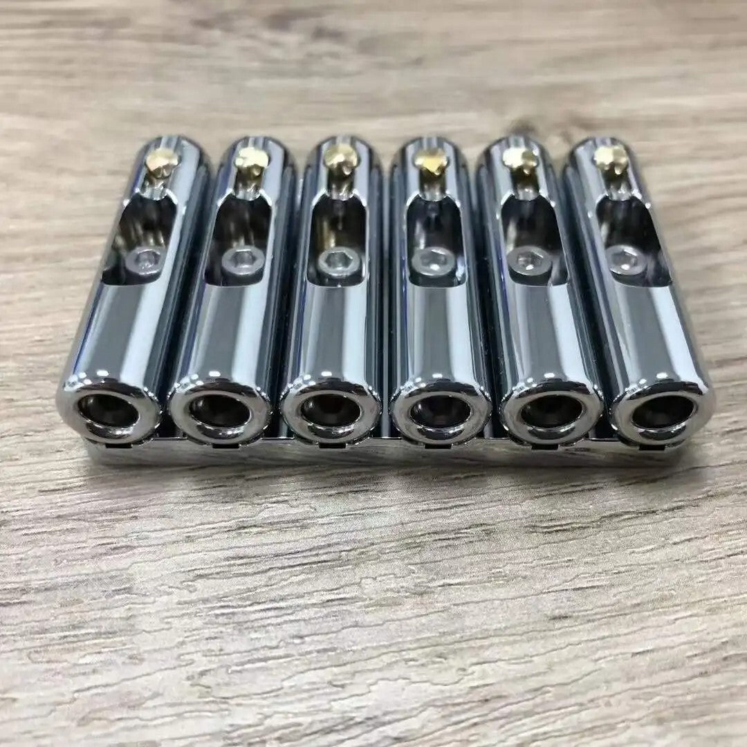 Brass Electric Guitar Fixed Bridge System in Chrome