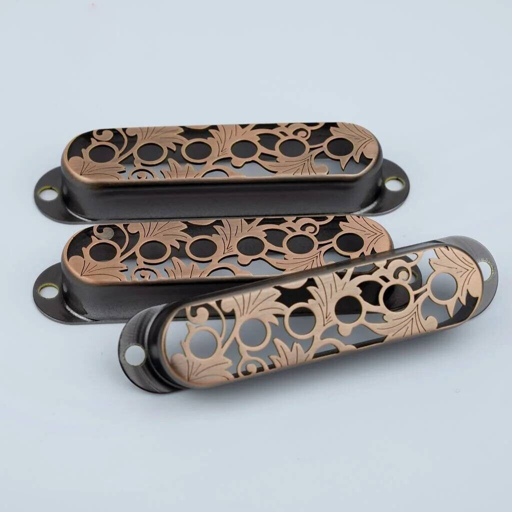 Red Bronze Hollowed Guitar Single Coil Pickup Covers Fit Stratocaster Strat