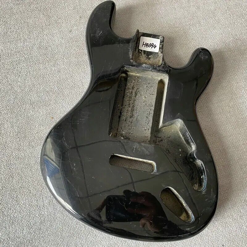 Glossy Black Double Cutaway Guitar Basswood Body Fit Strat ST