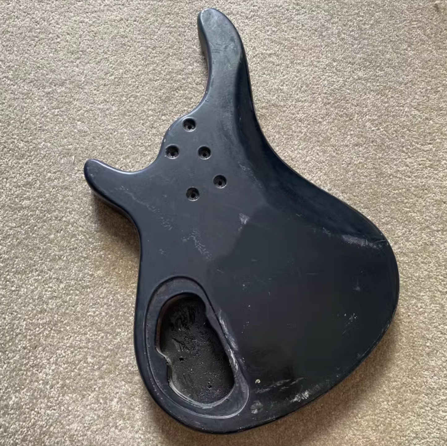Black Harley Benton 4 String Bass Basswood Body DIY Project