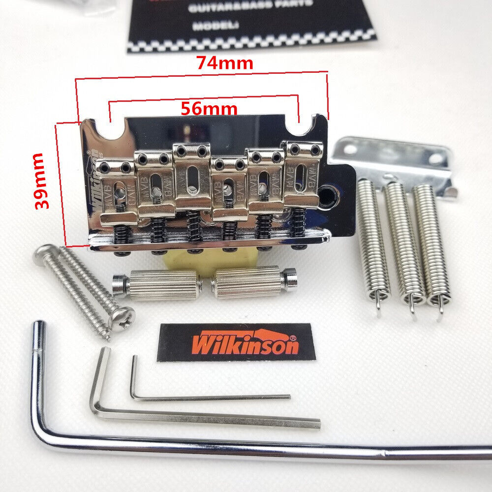 Wilkinson 2 Post Point Tremolo System Bridge WOV05 Chrome For Fender Stratocaster Strat
