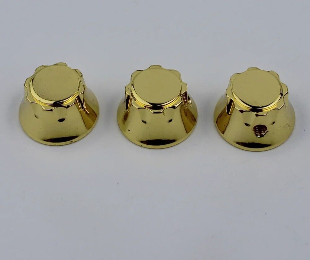 3pcs Gold Guitar Metal Control Knobs For Fender Stratocaster Strat