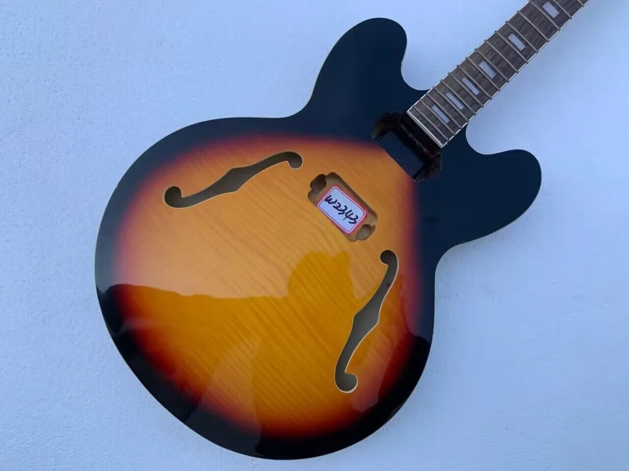 Maple Top Semi Hollow Jazz Guitar Body with Neck, Roewood Fingerboard