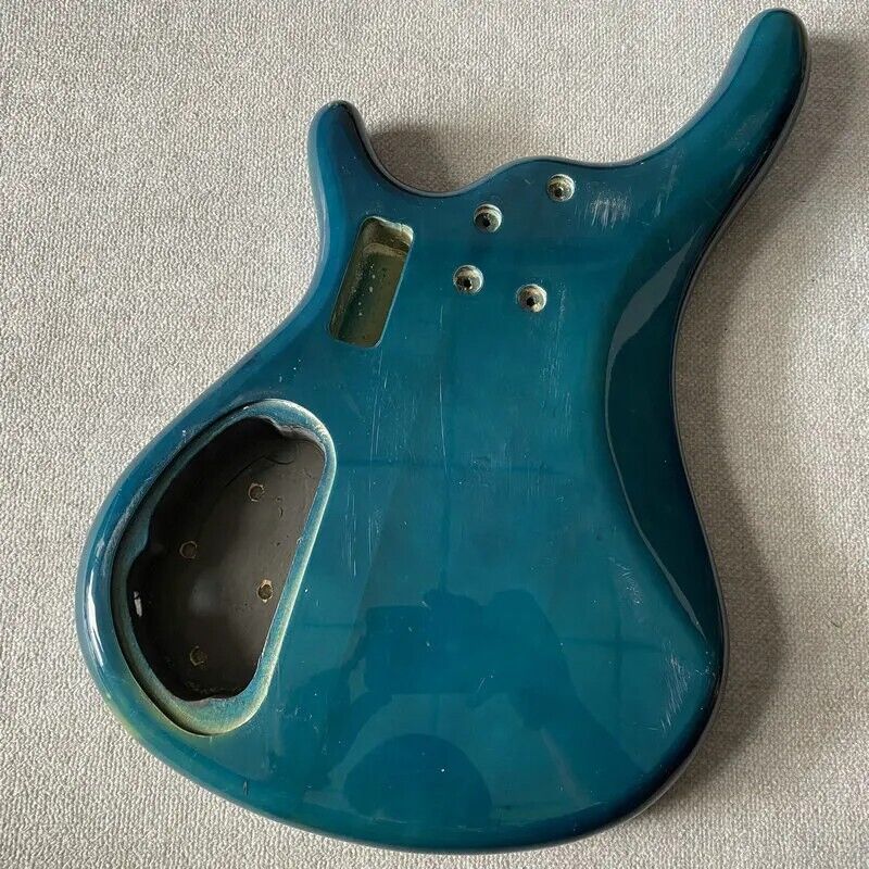 Light Blue Basswood 4 String Bass Guitar Body DIY Project