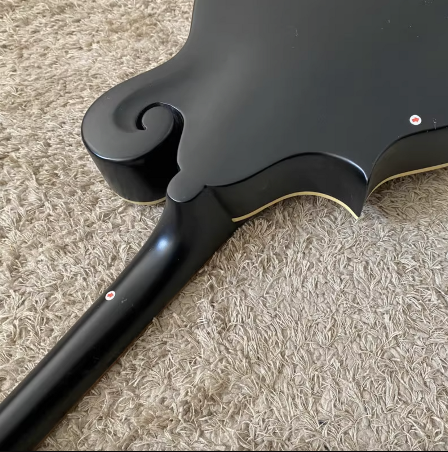 Black 8 String Mandolin, Spruce and Mahogany Body, 24 Frets Rosewood Fretboard