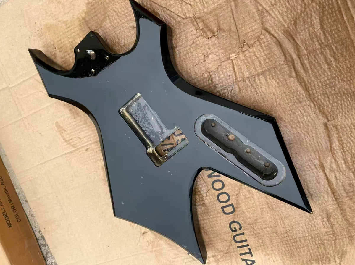 Glossy Black Left Handed HH Guitar Body For Warlock DIY Project