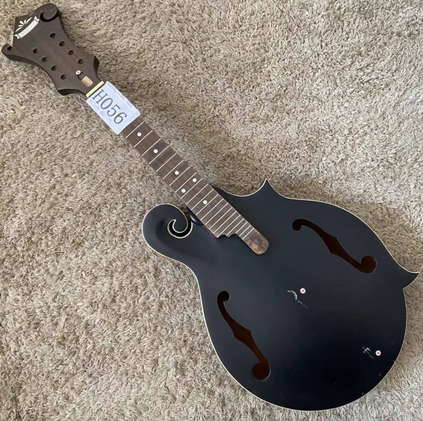 Black 8 String Mandolin, Spruce and Mahogany Body, 24 Frets Rosewood Fretboard