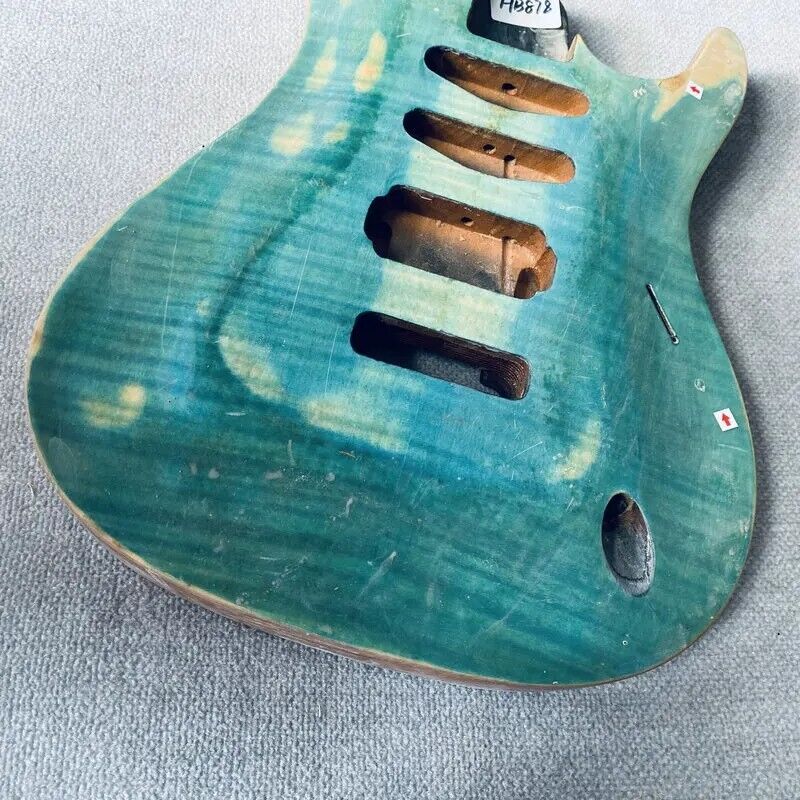 HSS Tiger Maple Top Guitar Okoume Wood Body DIY Project