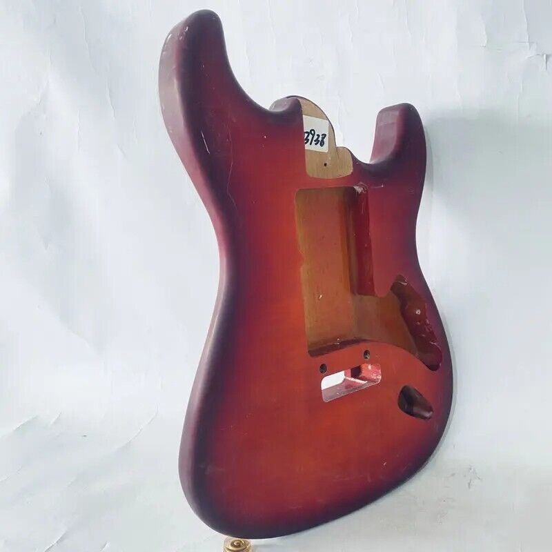Red Burst Tiger Maple Top Guitar Ash Wood Body Fit Strat Stratocaster
