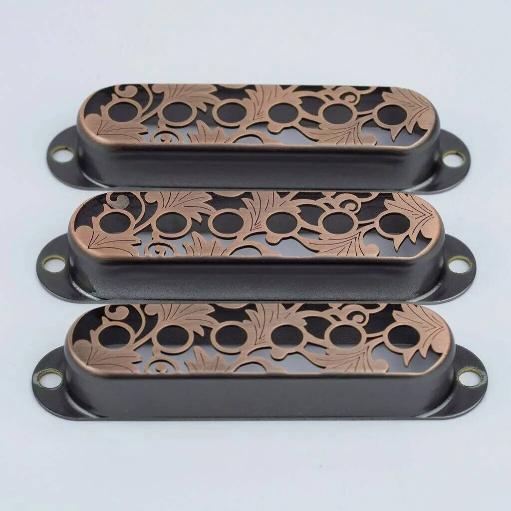 Red Bronze Hollowed Guitar Single Coil Pickup Covers Fit Stratocaster Strat