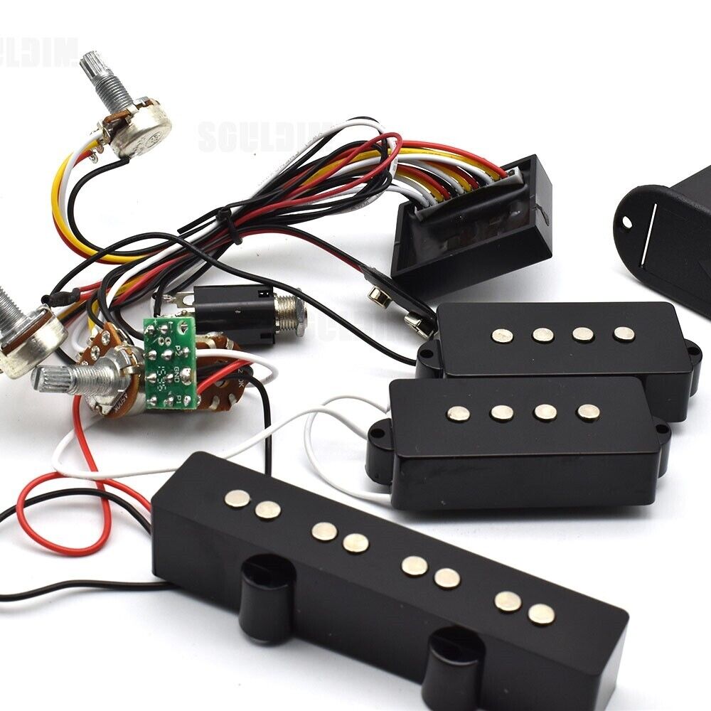 1 Set 4 String Bass Guitar Pickup with Wiring Harness For Precision P Bass