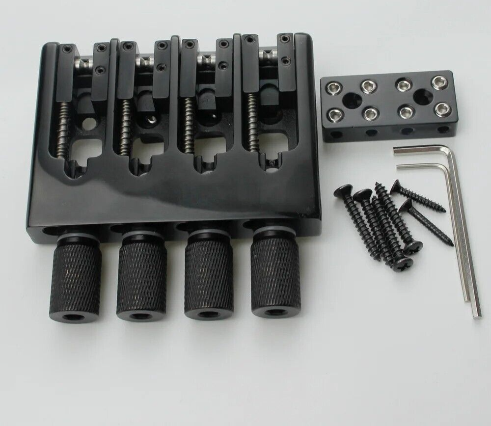 4 String Headless Bass Guitar Bridge with Adjustable String Spacing