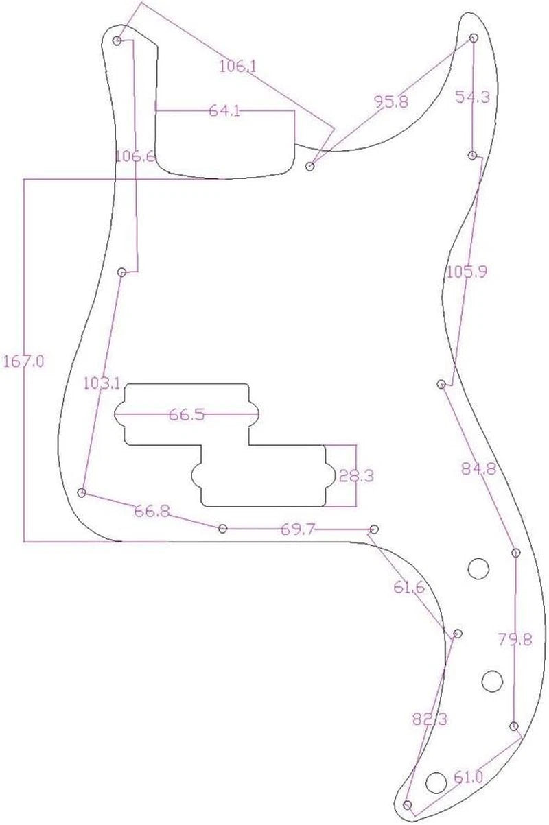 Silver Mirror 4 String Bass Pickguard Fit Precision P Bass
