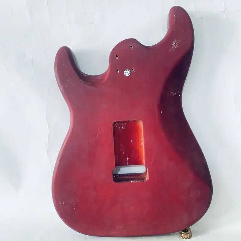 Red Burst Tiger Maple Top Guitar Ash Wood Body Fit Strat Stratocaster