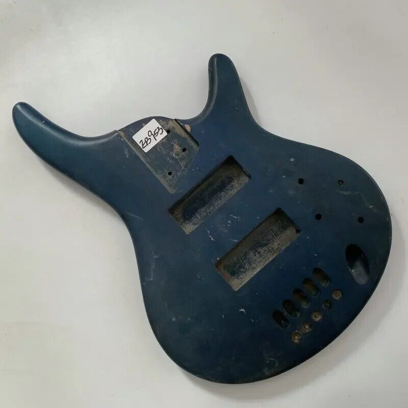 Blue 5 String Electric Bass Solid Basswood Body DIY Project