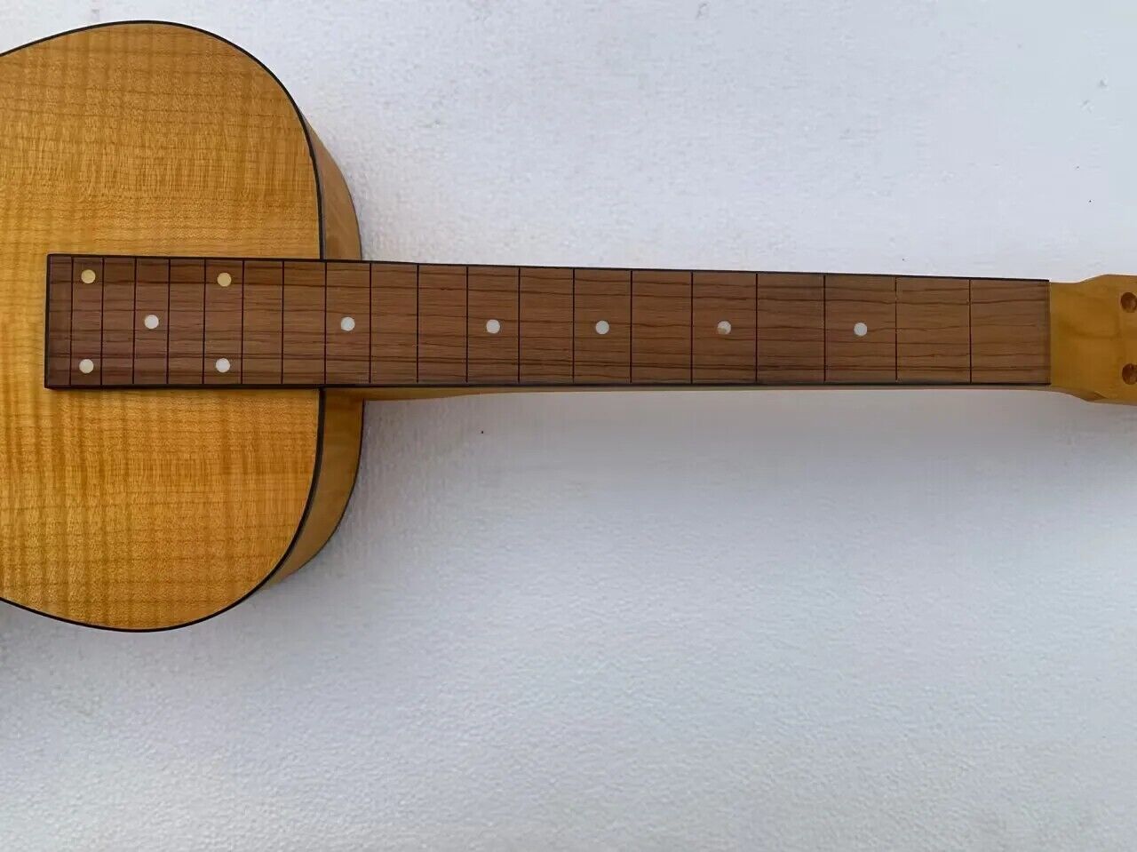 Tiger Maple Top Dobro Resonator Guitar Body with Neck, Rosewood Fretboard