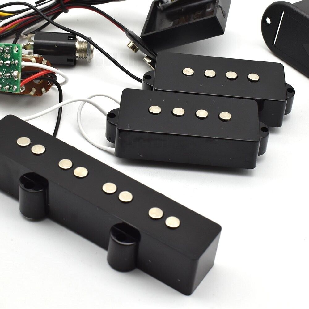 1 Set 4 String Bass Guitar Pickup with Wiring Harness For Precision P Bass