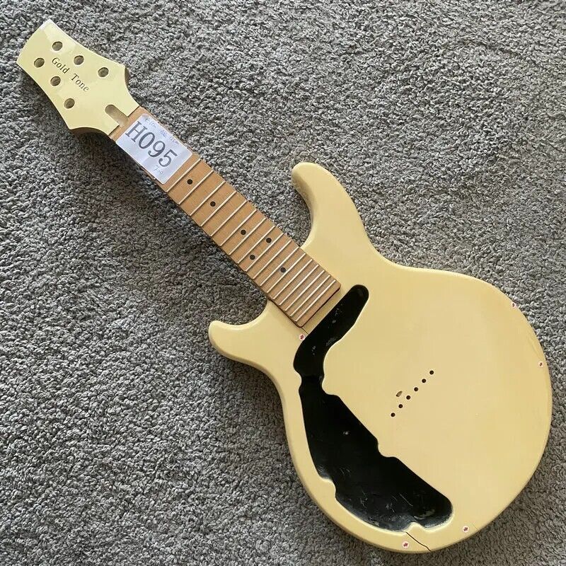 Cream Left Handed 6 String Mandolin Guitar, Maple Neck and Fingerboard