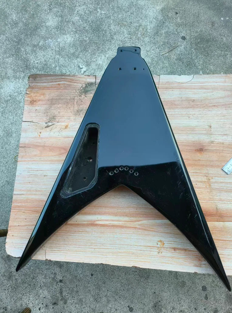 HH Glossy Black Guitar Basswood Body DIY Project Fit Flying V