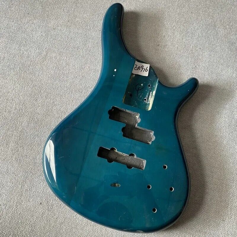 Light Blue Basswood 4 String Bass Guitar Body DIY Project