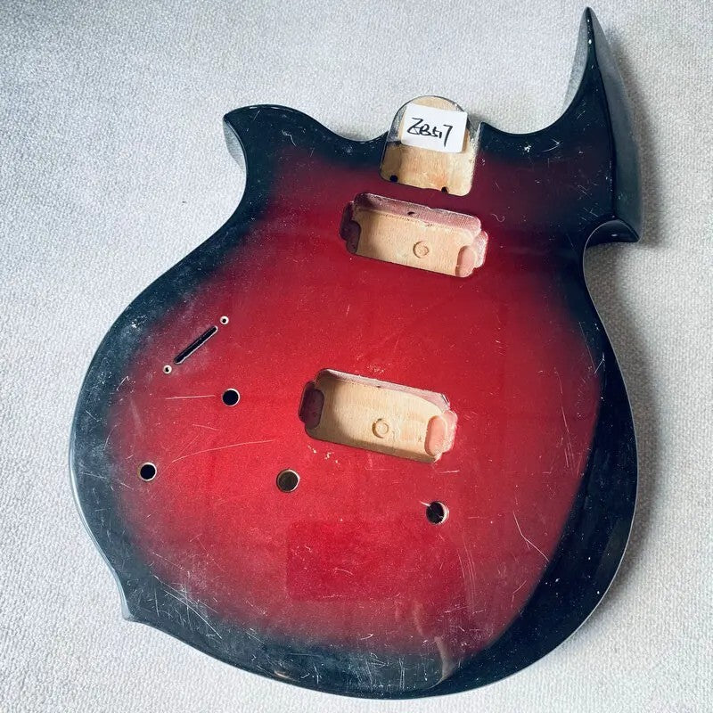 Red Burst Left Handed Guitar Basswood Body HH