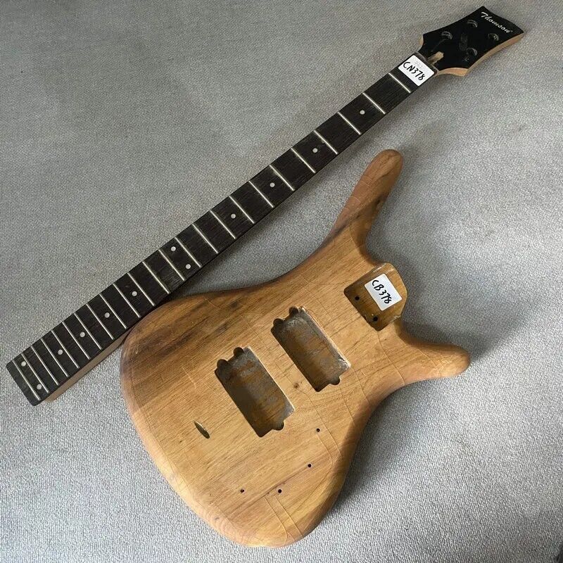 Maple Wood 4 String Electric Bass Neck, Mahogany Body DIY Project