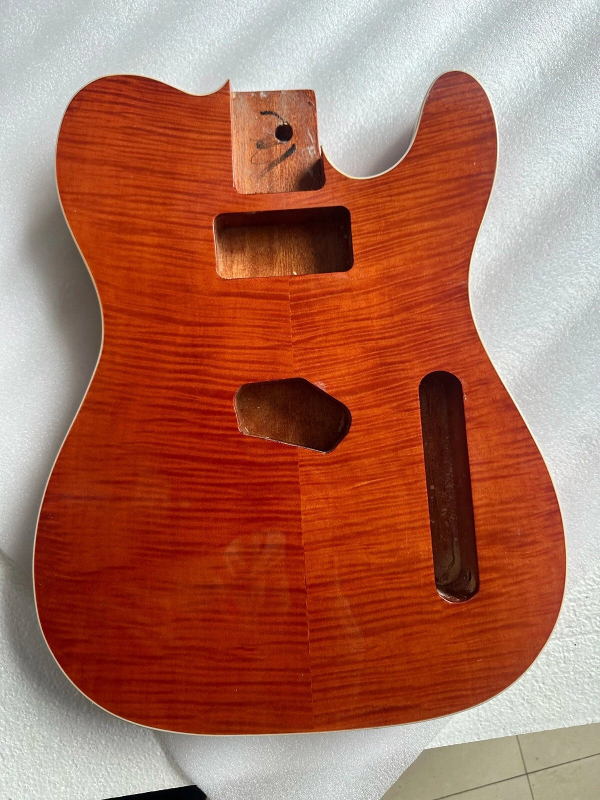 Mahogany Wood Guitar Single Cut Body with Tiger Maple Top Fit Telecaster Tele