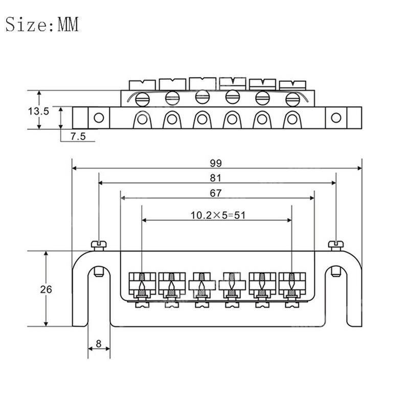 Black Guitar Tune O Matic Wraparound For Epiphone,Washburn,Ibanez,Cort,Rogue