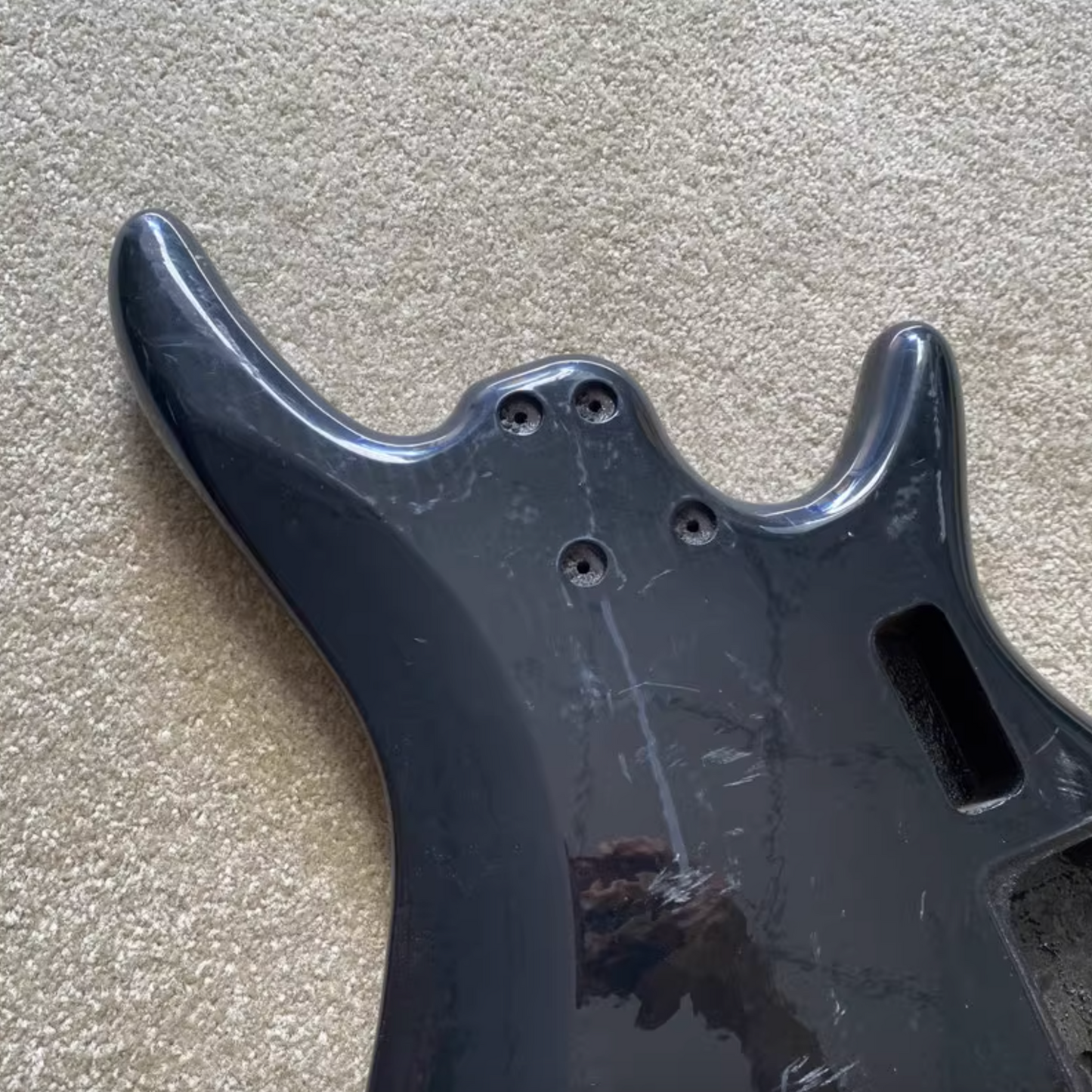 Black 4 String Left Handed Basswood Bass Body DIY Project