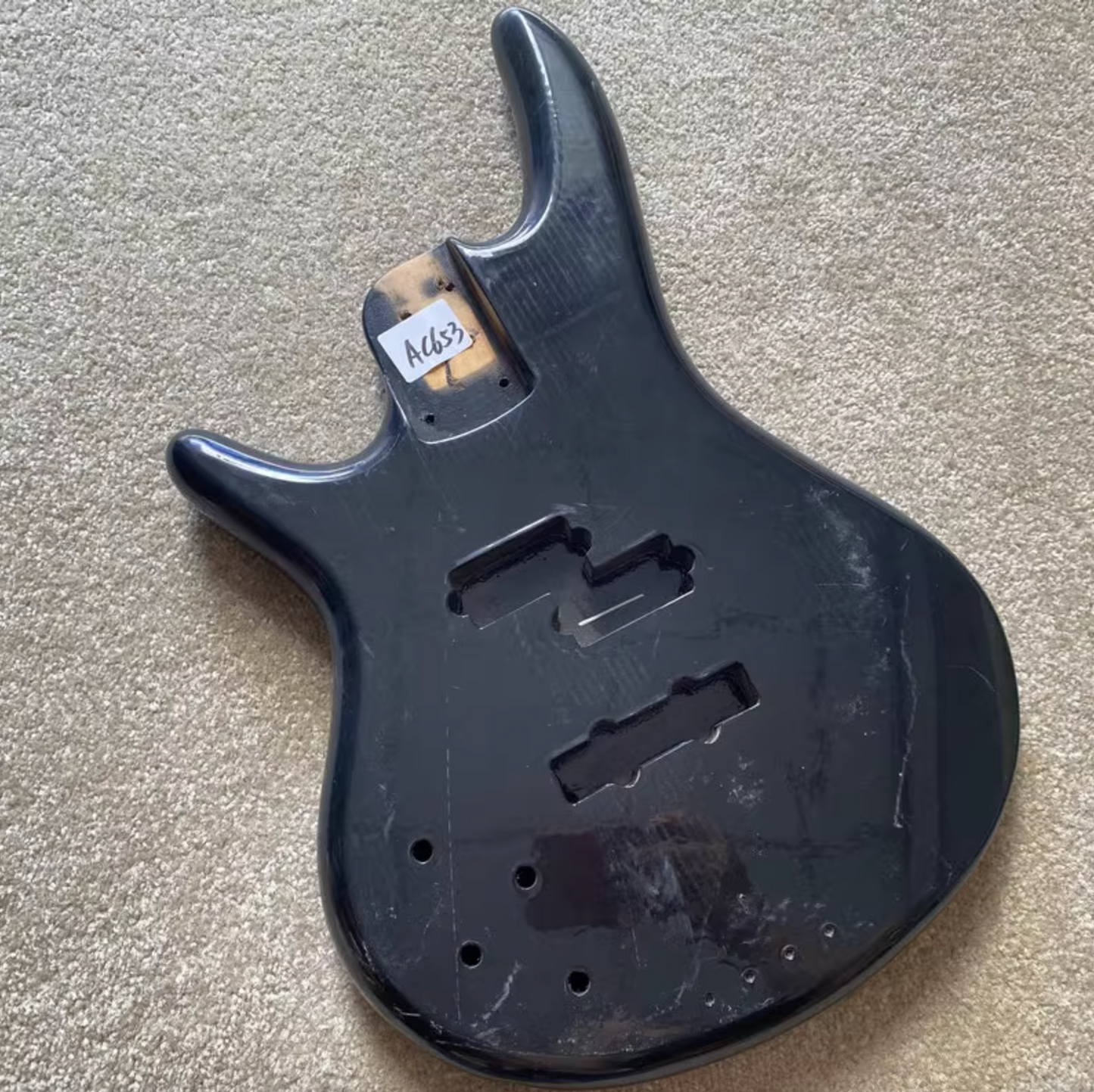 Black 4 String Left Handed Basswood Bass Body DIY Project
