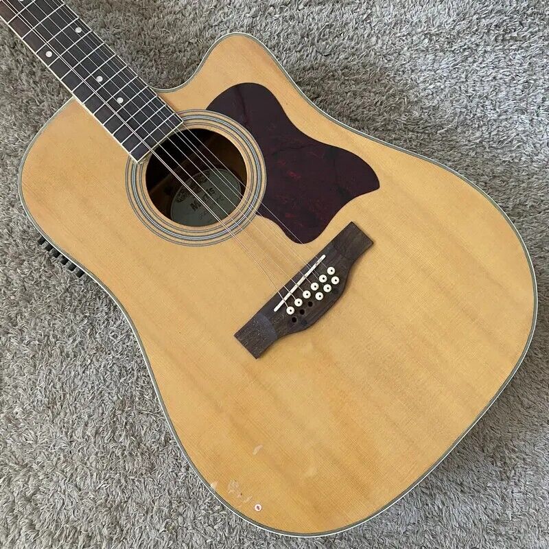 12 String Electric Acoustic Guitar Spruce Maple Plywood Body, with Neck