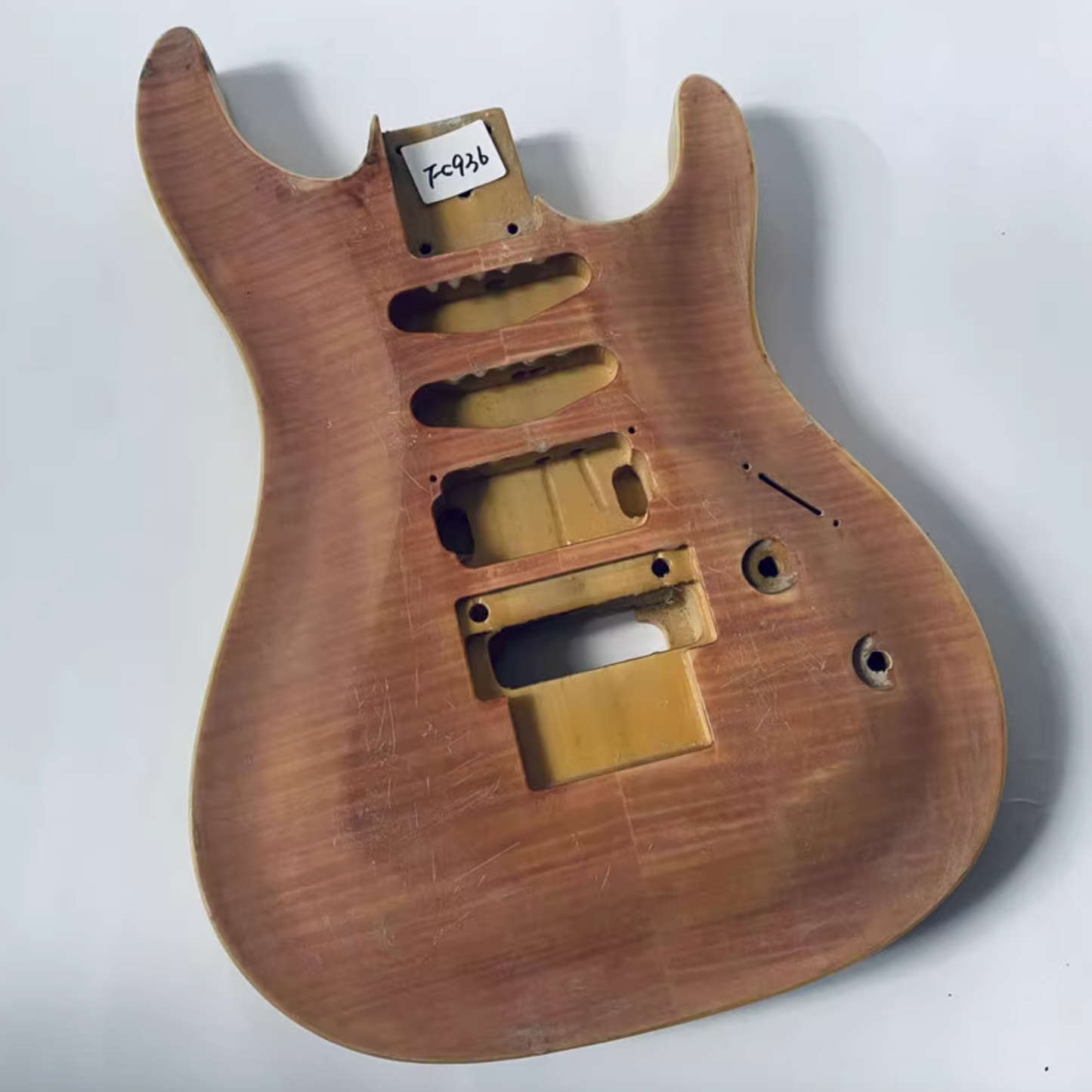 HSS Veneer Tiger Maple Top Guitar Basswood Body DIY Project