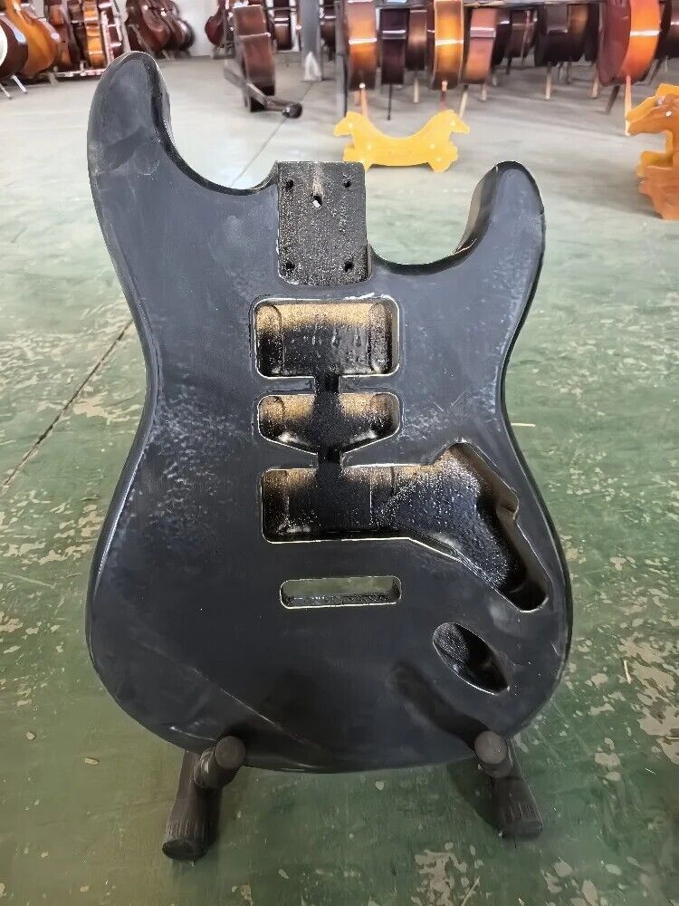 Black Poplar Wood Guitar Body HSH DIY Project Fit Strat Stratocaster