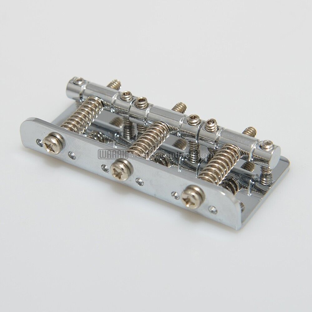 Brass Saddles Fixed Guitar Hardtail Bridge in Chrome
