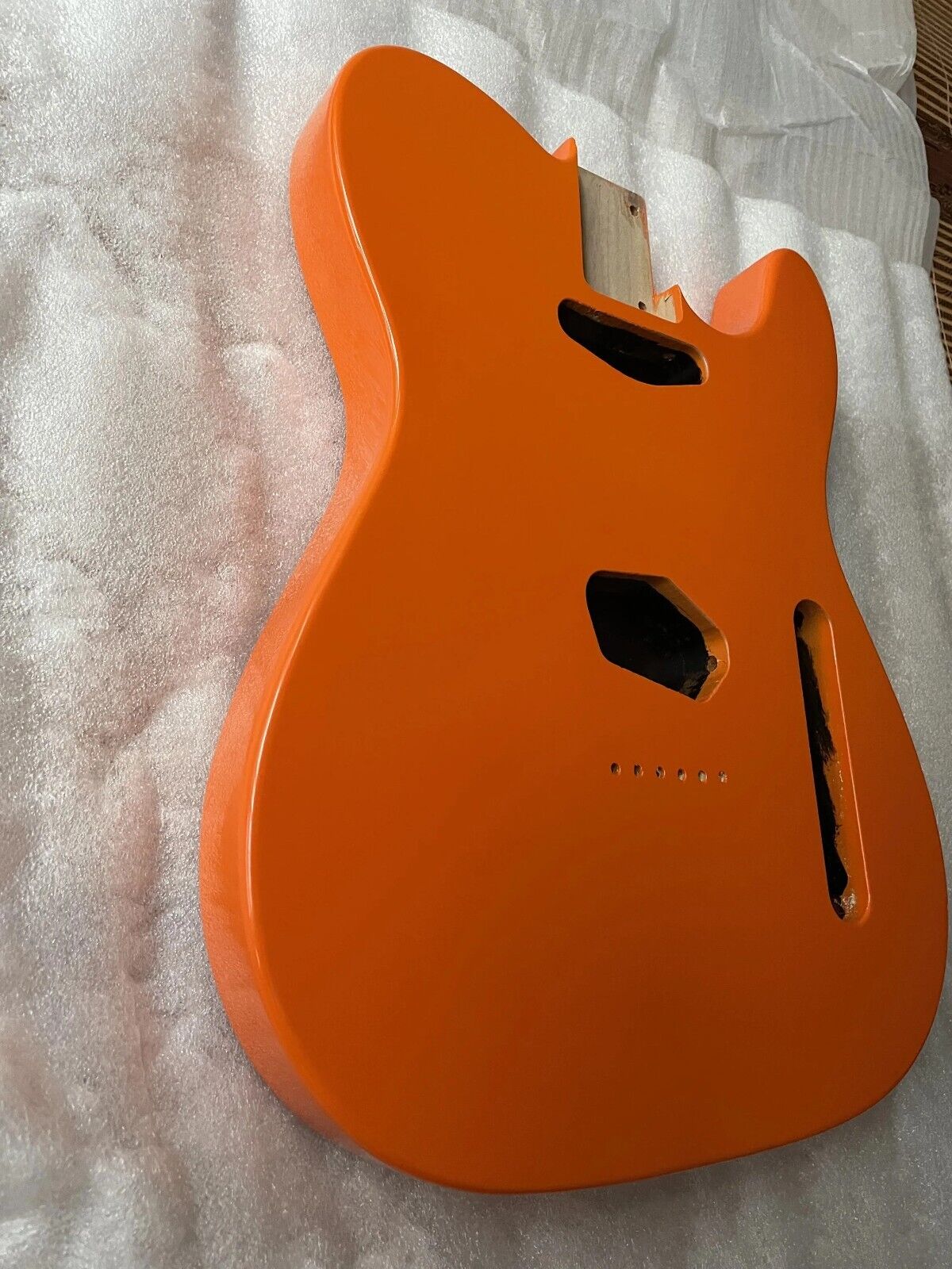 Alder Wood Orange Guitar Body, String Through Bridge Fit Telecaster Tele