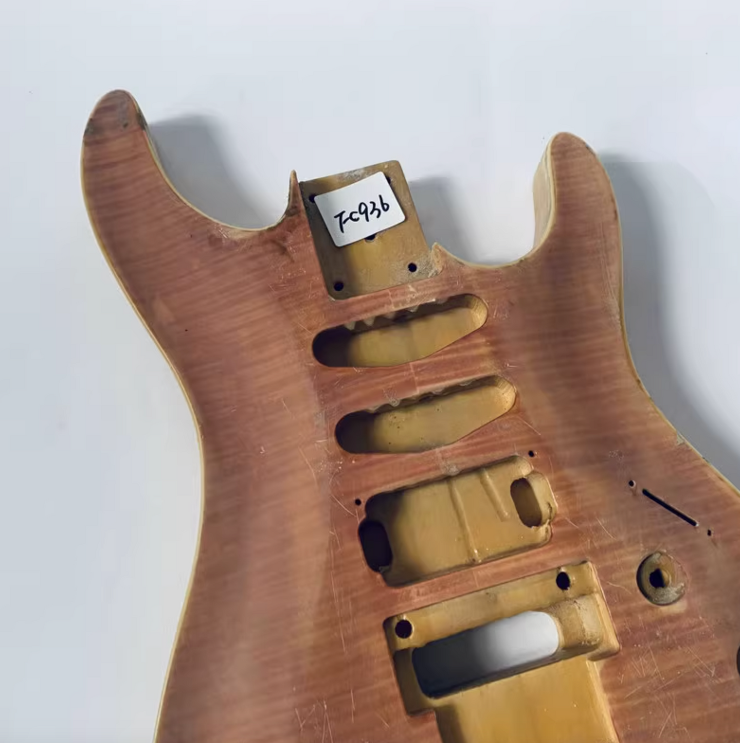 HSS Veneer Tiger Maple Top Guitar Basswood Body DIY Project