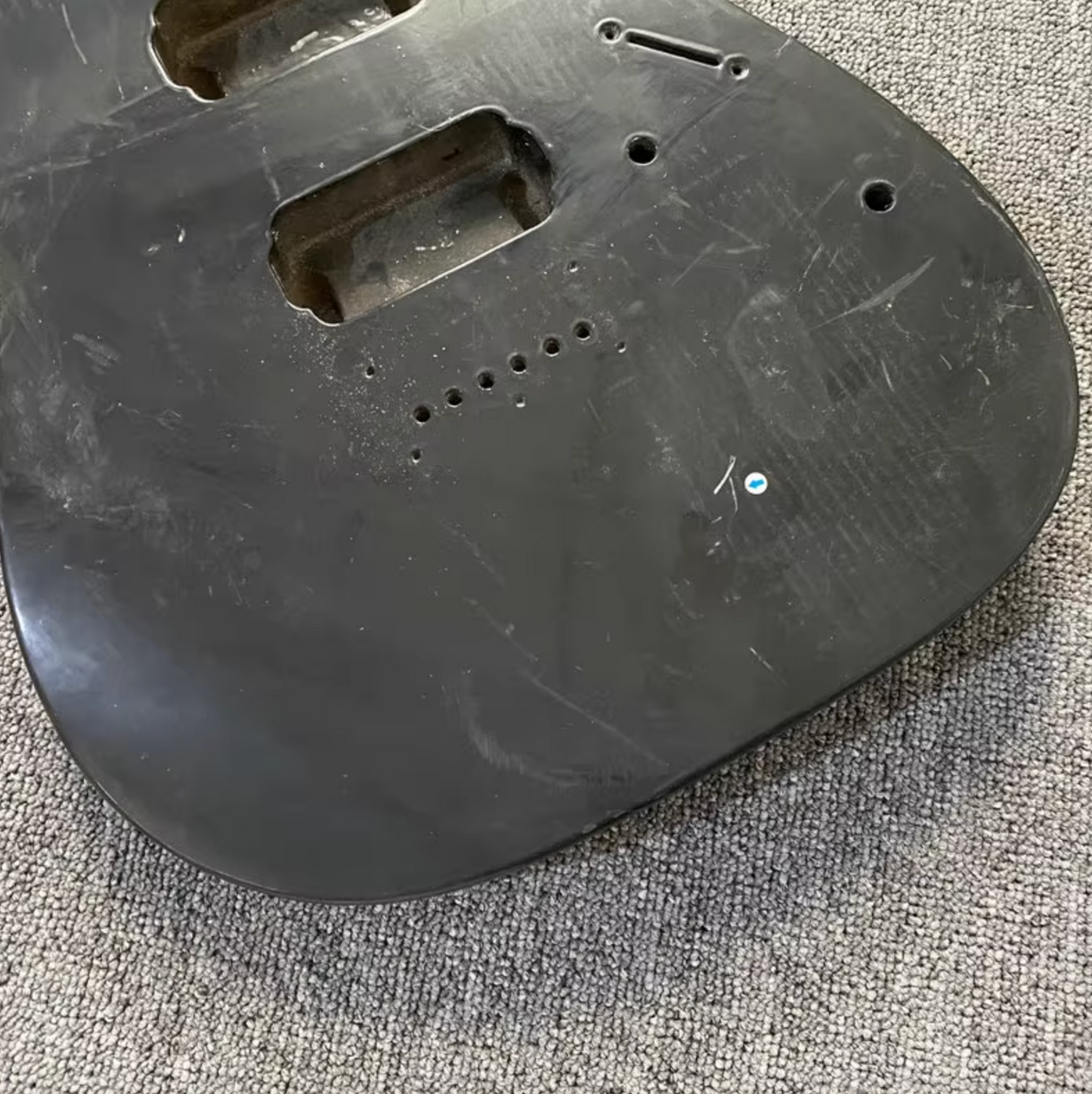HH Basswood Solid Guitar Body in Black, String Through Bridge