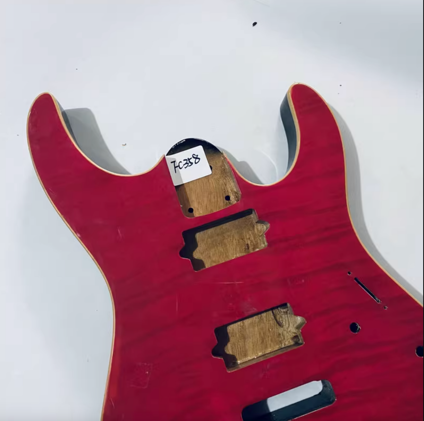 Red HH Tiger Maple Top Mahogany Guitar Body DIY Project