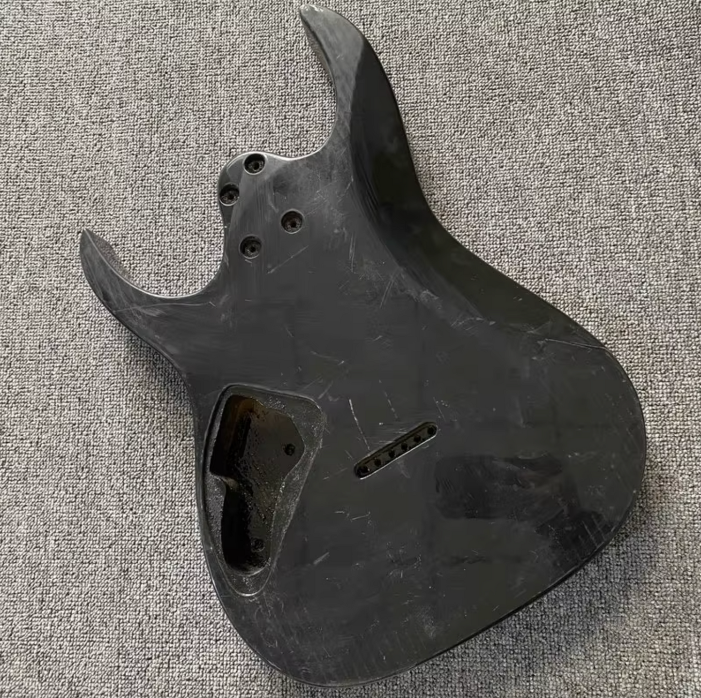 HH Basswood Solid Guitar Body in Black, String Through Bridge