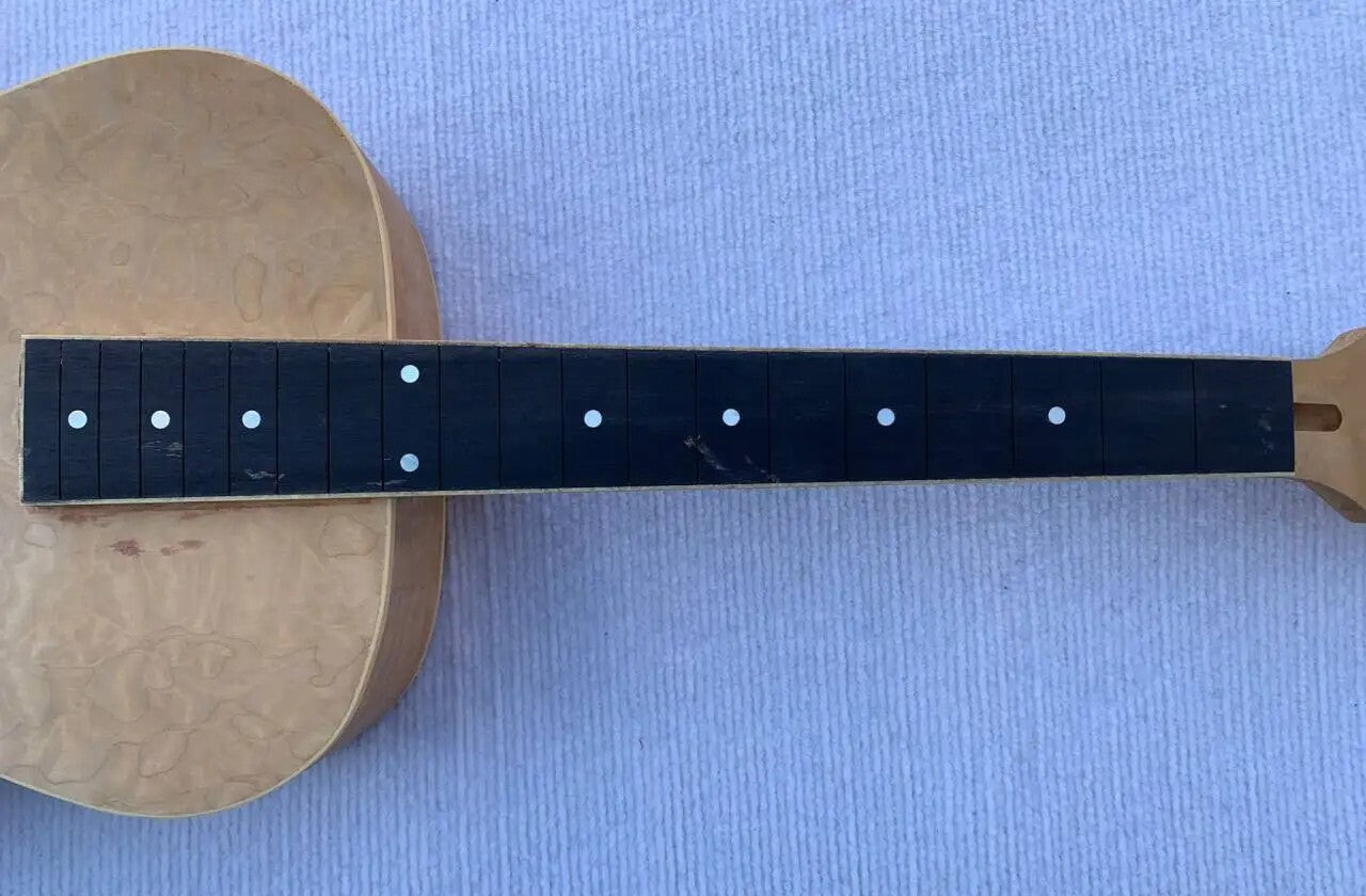 Unfinished Quilted Maple Top Dobro Resonator Guitar Body with Maple neck