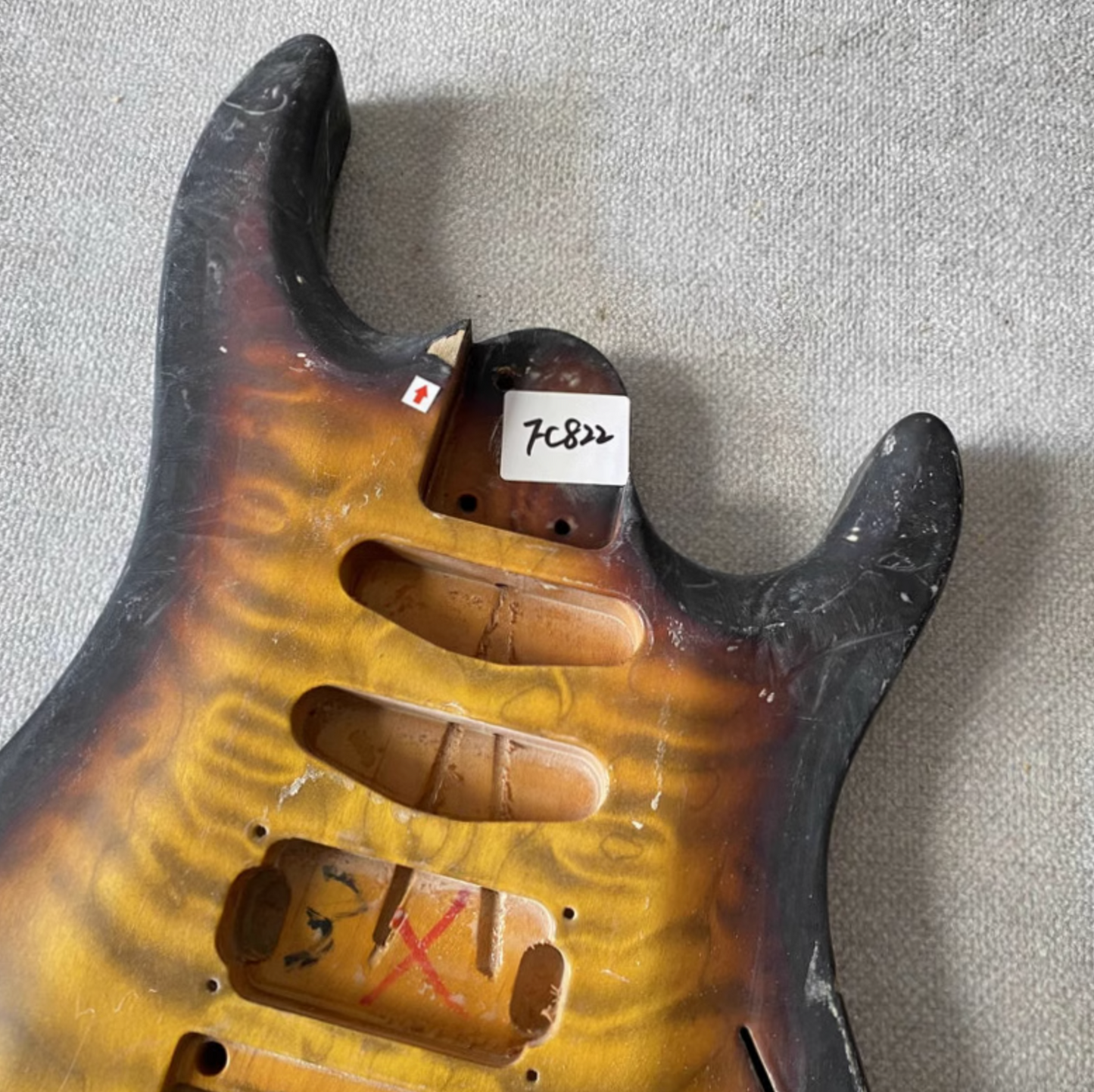 HSS Tobacco Burst Alder Wood Guitar Body Quilted Maple Top DIY Project