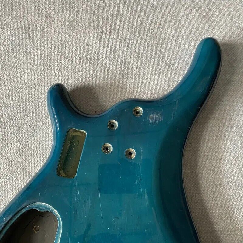 Light Blue Basswood 4 String Bass Guitar Body DIY Project